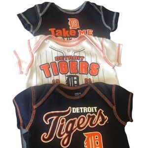 Genuine Merchandise Set 3 Detroit Tigers 1PC Rompers 12-18MO Navy White Uni~Sex